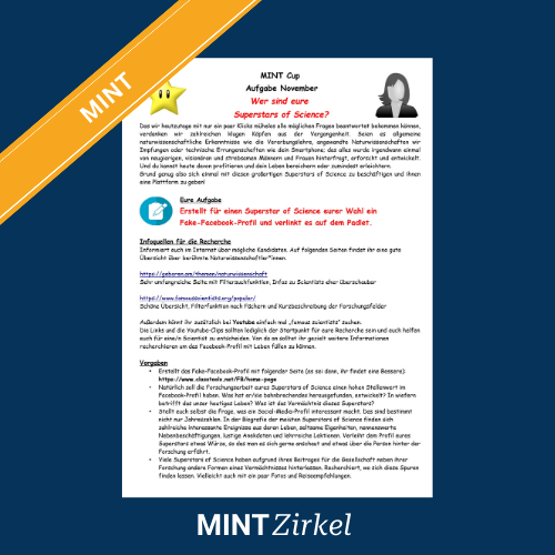 MINT Cup- Aufgabe Science Superstars 1-2021 Titelbild