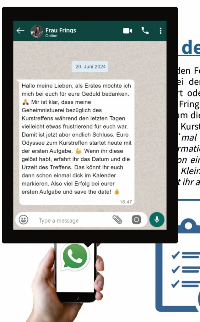 Screenshot eines WhatsApp-Texts